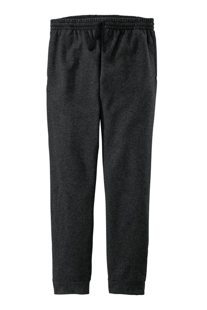 Front View of BlkHthr Jerzees NuBlend Fleece Jogger 975MP plain