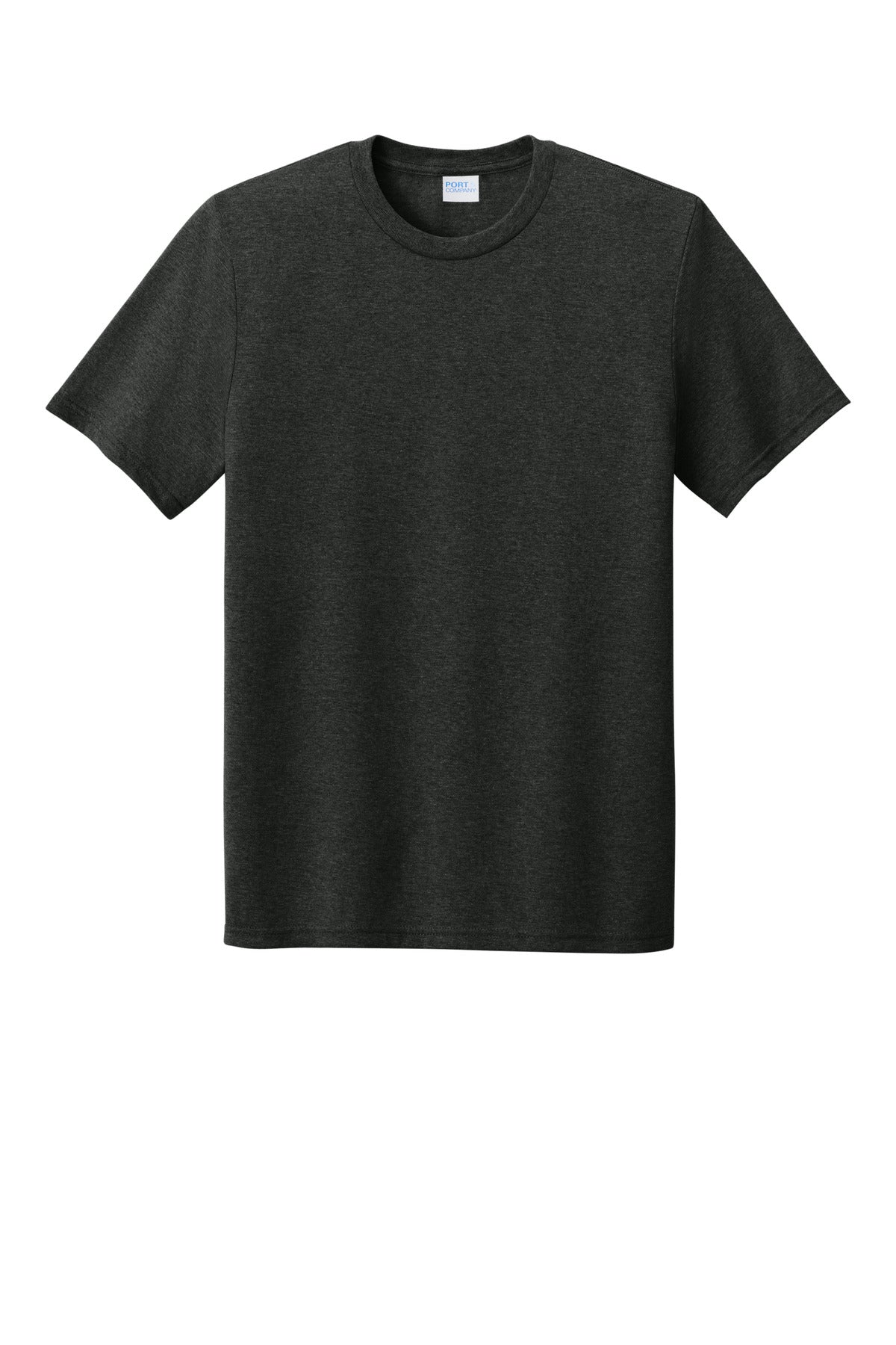 Front View of BlkHthr Port & Co Tri-Blend Tee. PC330 plain