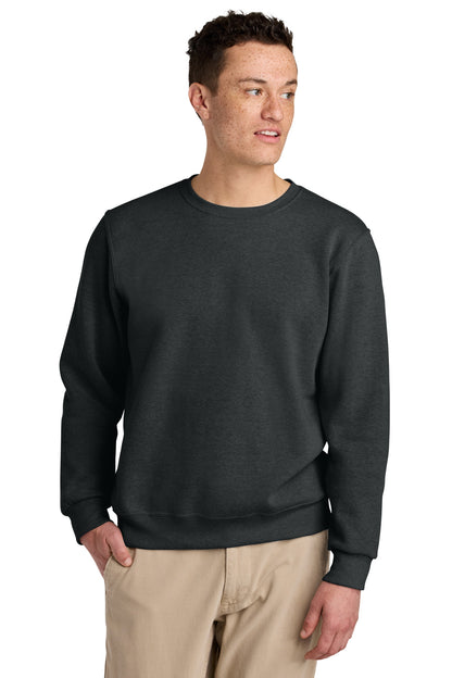 Front View of BlkInkHtr Jerzees Eco Premium Blend Crewneck Sweatshirt 701M plain