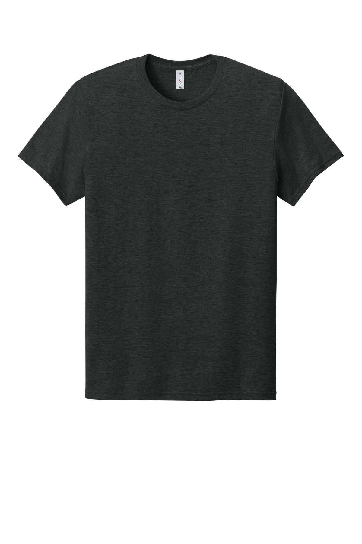 Front View of BlkInkHtr Jerzees Premium Blend Ring Spun T-Shirt 560M plain