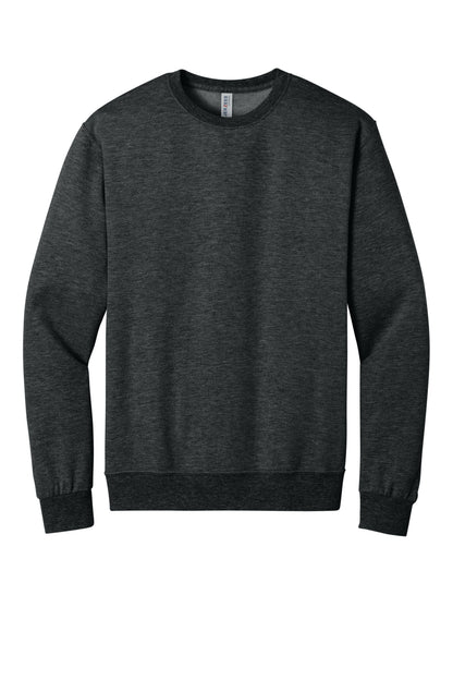Front View of BlkInkHtr Jerzees Ultimate Unisex CVC Ring Spun Crewneck Sweatshirt IC48M plain