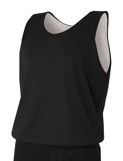 Front View of Blk/White A4 Sprint Youth Reversible Mesh Tank A4N2206 plain