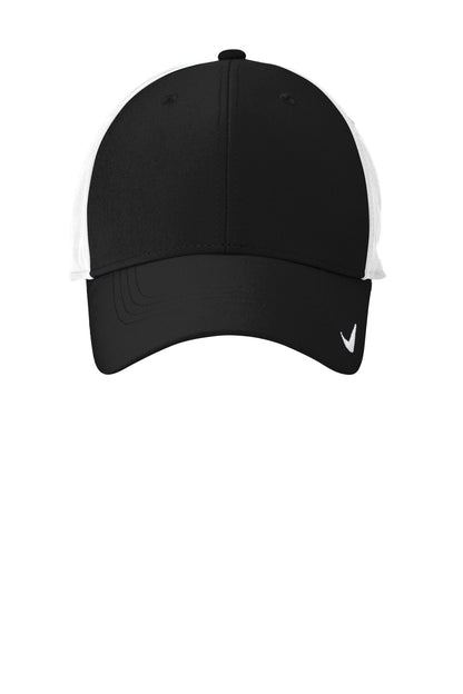 Front View of Blk/White Nike Dri-FIT Legacy Cap NKFB6447 plain