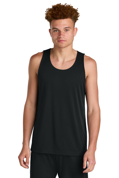 Front View of Blk/White Sport-Tek PosiCharge Competitor Rev Tank ST551 plain