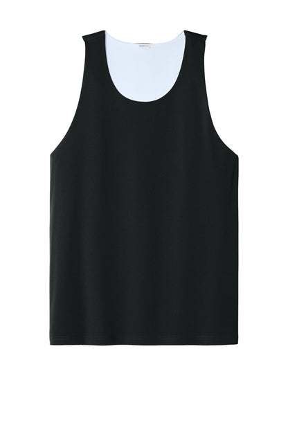 Front View of Blk/White Sport-Tek PosiCharge Competitor Rev Tank ST551 plain