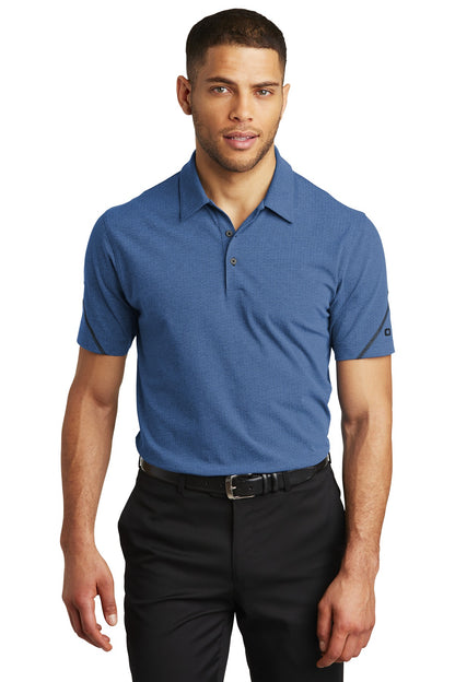 Front View of Blue Hthr OGIO Tread Polo. OG135 plain