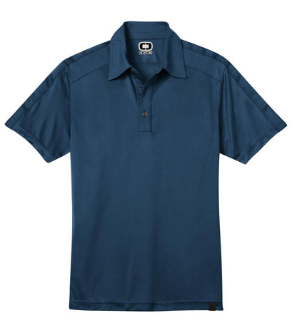Front View of Blue Indigo OGIO - Hybrid Polo. OG109 plain