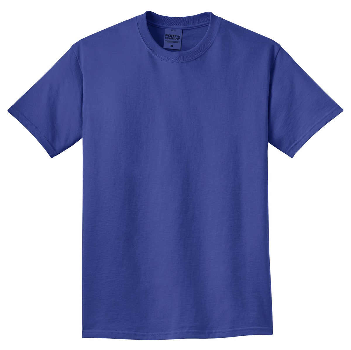 Front View of Blue Iris Port & Co Beach Wash Garment-Dyed Tee. PC099 plain