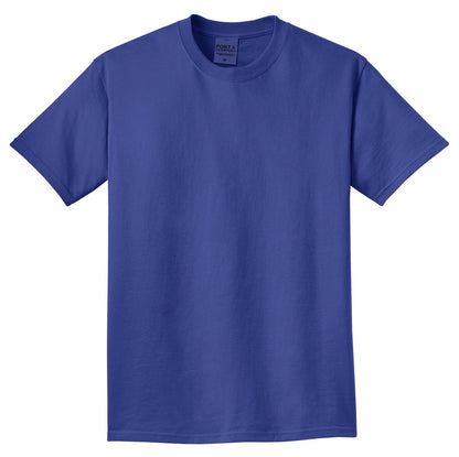 Front View of Blue Iris Port & Co Beach Wash Garment-Dyed Tee. PC099 plain