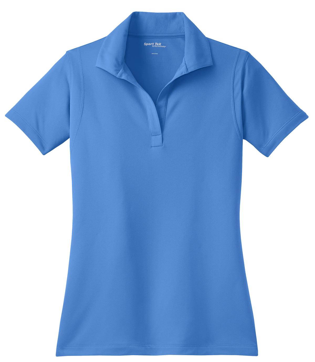 Front View of Blue Lake Sport-Tek Women's Micropique Sport-Wick Polo. LST650 plain
