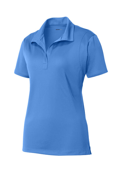 Front View of Blue Lake Sport-Tek Women's Micropique Sport-Wick Polo. LST650 plain