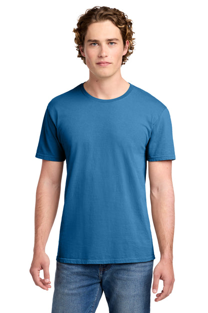 Front View of Blue Moon Port & Co Beach Wash Garment-Dyed Tee. PC099 plain