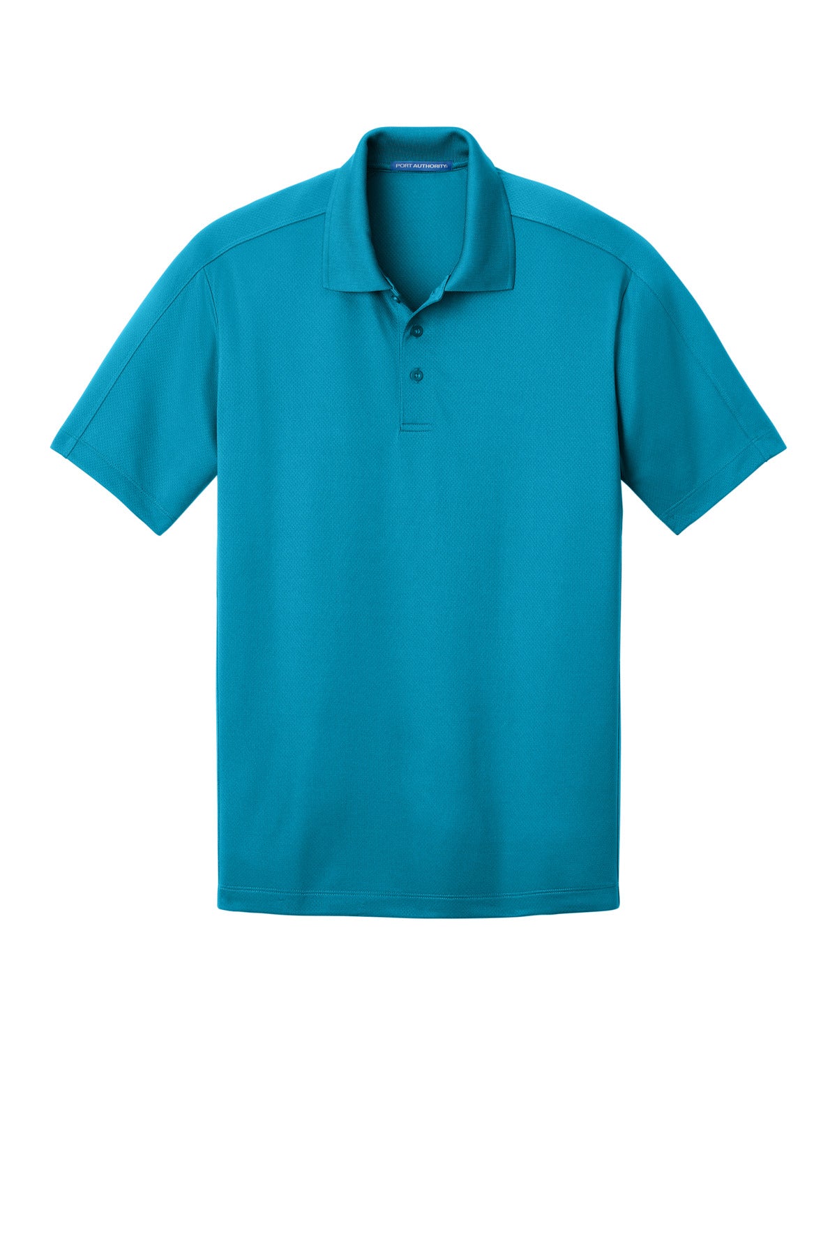 Front View of Blue Wake Port Authority Diamond Jacquard Polo. K569 plain