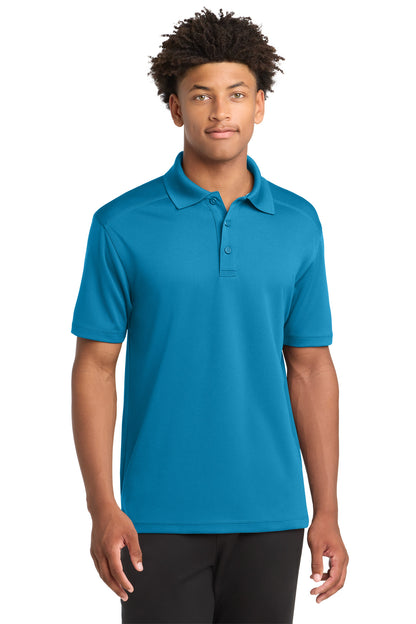 Front View of Blue Wake Sport-Tek PosiCharge Micro-Mesh Polo. ST680 plain