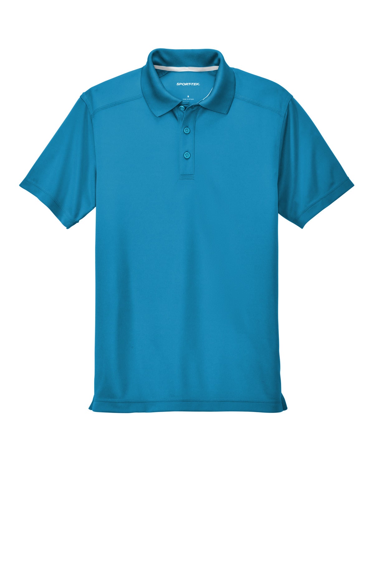 Front View of Blue Wake Sport-Tek PosiCharge Micro-Mesh Polo. ST680 plain