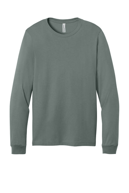 Front View of BlueStorm BELLA+CANVAS Unisex Jersey Long Sleeve Tee. BC3501 plain