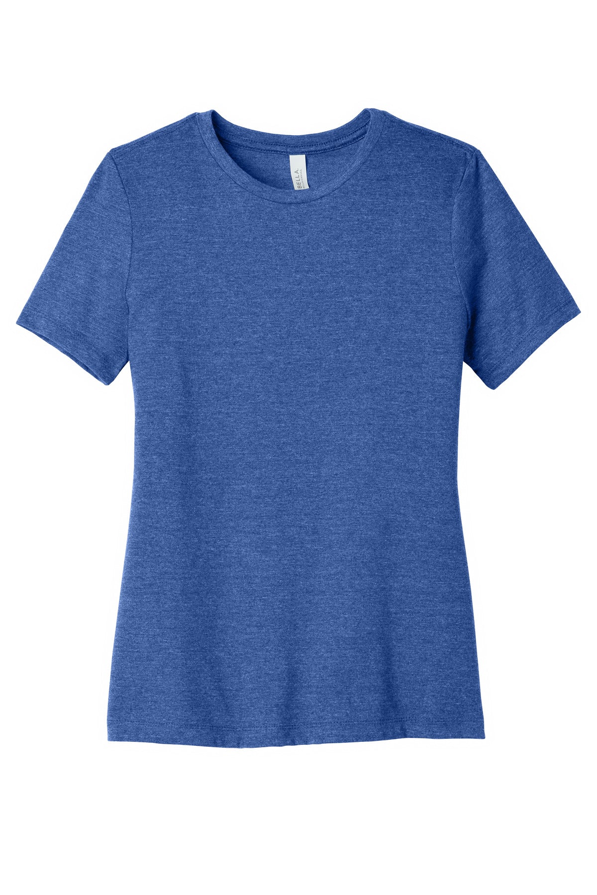 Front View of BlueTB BELLA+CANVAS Women's Relaxed Triblend Tee BC6413 plain