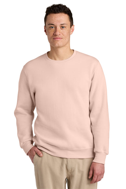 Front View of BlushPink Jerzees Eco Premium Blend Crewneck Sweatshirt 701M plain