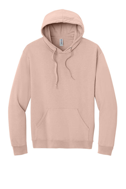Front View of BlushPink Jerzees Ultimate Unisex CVC Ring Spun Hooded Sweatshirt IC49M plain