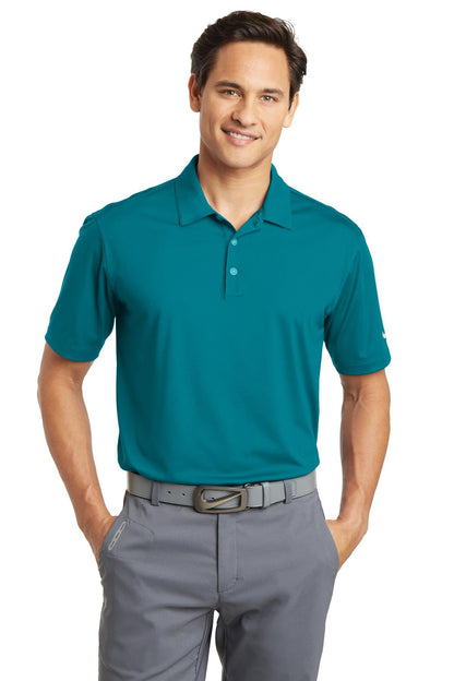 Front View of Blustery Nike Dri-FIT Vertical Mesh Polo. 637167 plain
