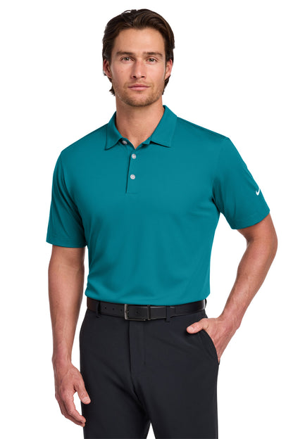 Front View of Blustery Nike Dri-FIT Vertical Mesh Polo. 637167 plain