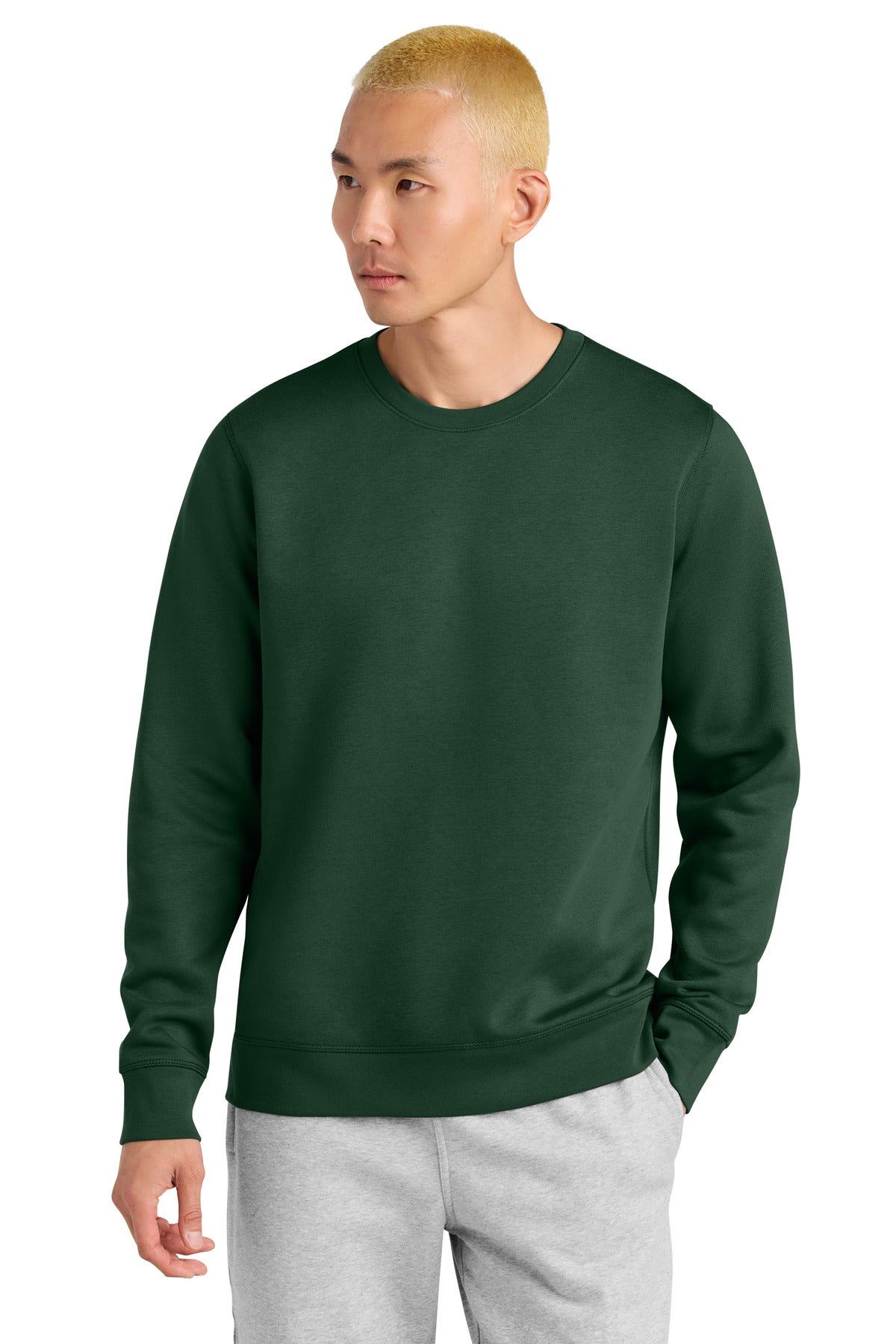 Front View of BottleGrn Stanley/Stella Unisex Roller Crewneck Sweatshirt SXU010 plain
