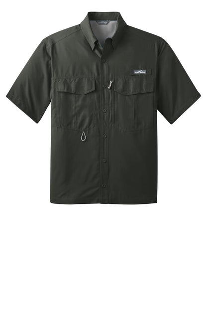 Front View of Boulder Eddie Bauer Short Sleeve Performance Fishing Shirt EB602 plain