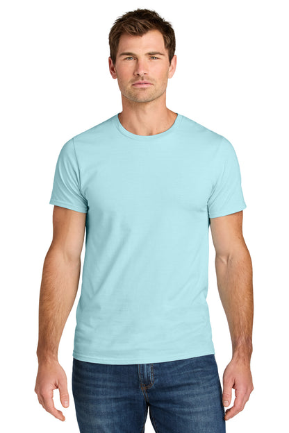 Front View of BreezyBlue Jerzees Ultimate Unisex Ring Spun T-Shirt IC46M plain
