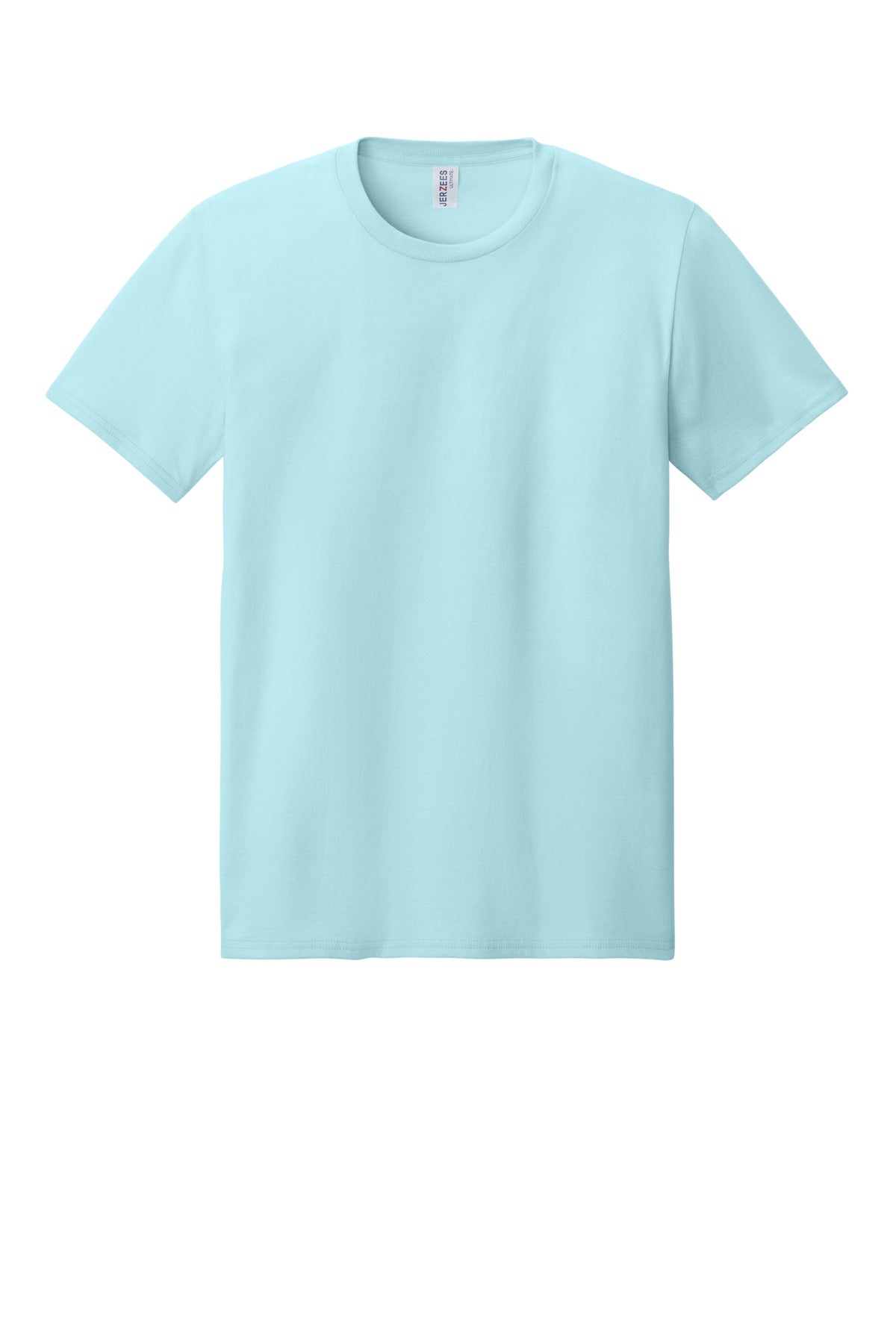 Front View of BreezyBlue Jerzees Ultimate Unisex Ring Spun T-Shirt IC46M plain