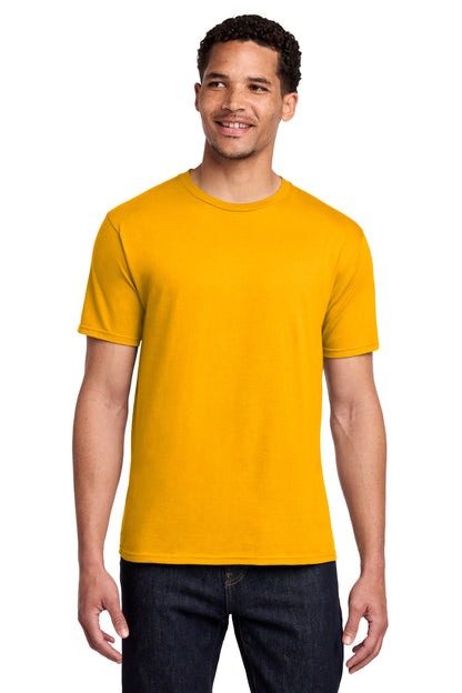 Front View of Bright Gold Port & Co Fan Favorite Tee. PC450 plain