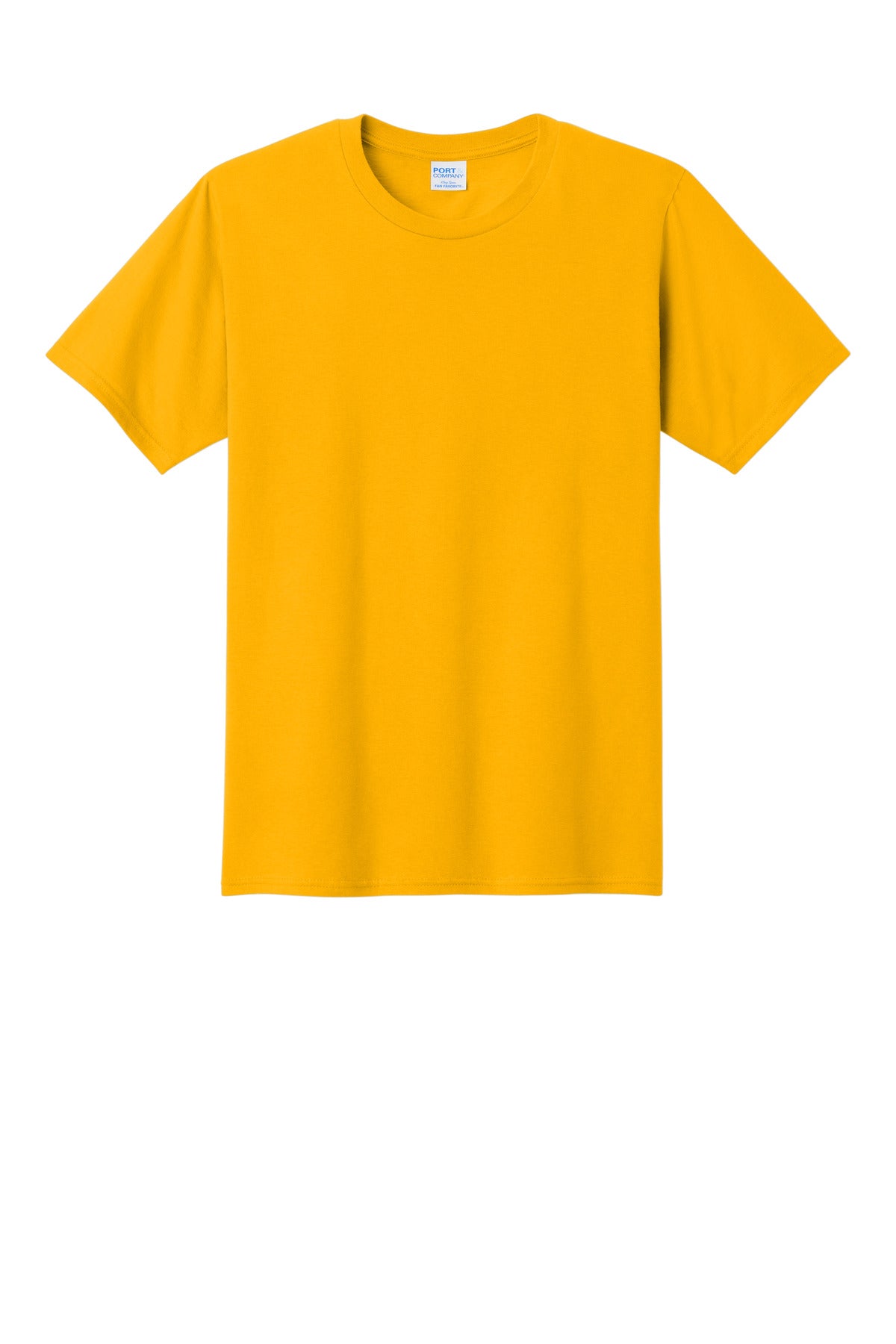 Front View of Bright Gold Port & Co Fan Favorite Tee. PC450 plain