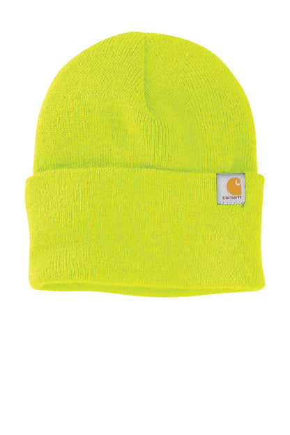 Front View of Bright Lime Carhartt Watch Cap 2.0 CT104597 plain
