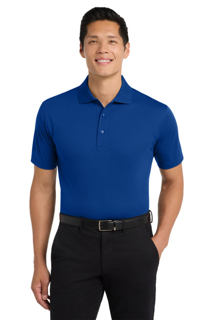 Front View of Bright Royal Port Authority Tech Pique Polo. K527 plain