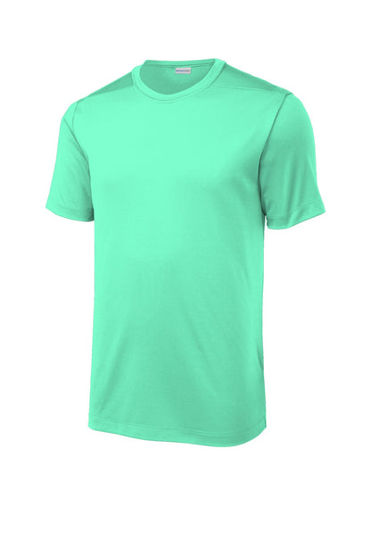 Front View of Bright Seafoam Sport-Tek Posi-UV Pro Tee. ST420 plain