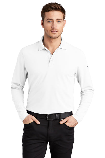 Front View of Bright White OGIO Caliber2.0 Long Sleeve OG105 plain