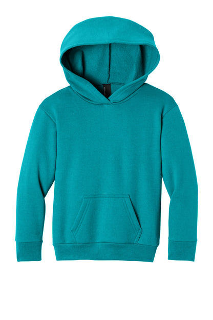 Front View of BrightAqua Port & Co Youth Easy Fleece Pullover Hooded Sweatshirt PC68YH plain