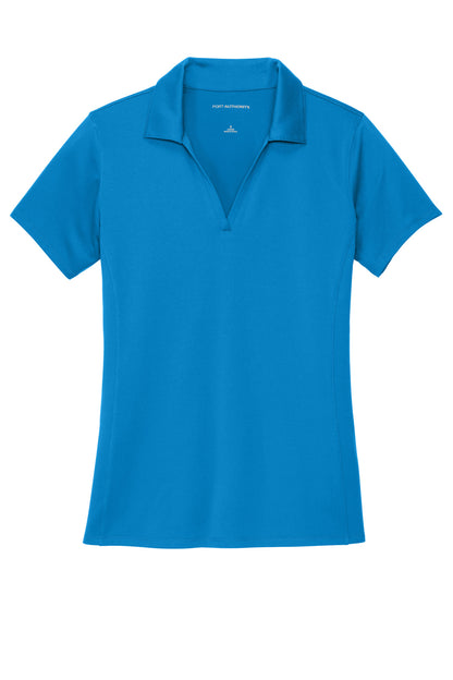 Front View of BrillBlue Port Authority Women's Performance Staff Polo LK398 plain