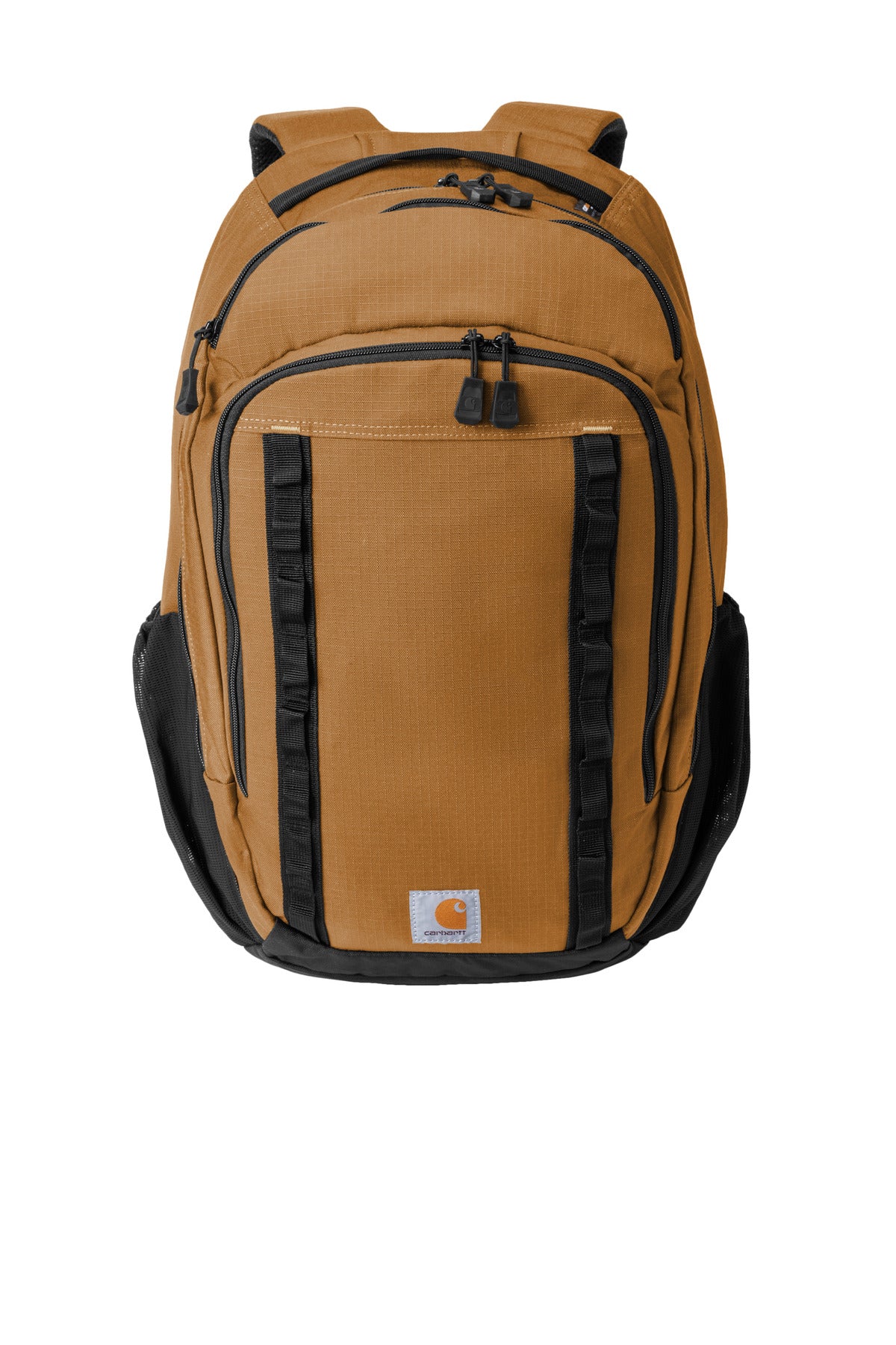 Front View of Brown Carhartt 25L Ripstop Backpack CTB0000481 plain