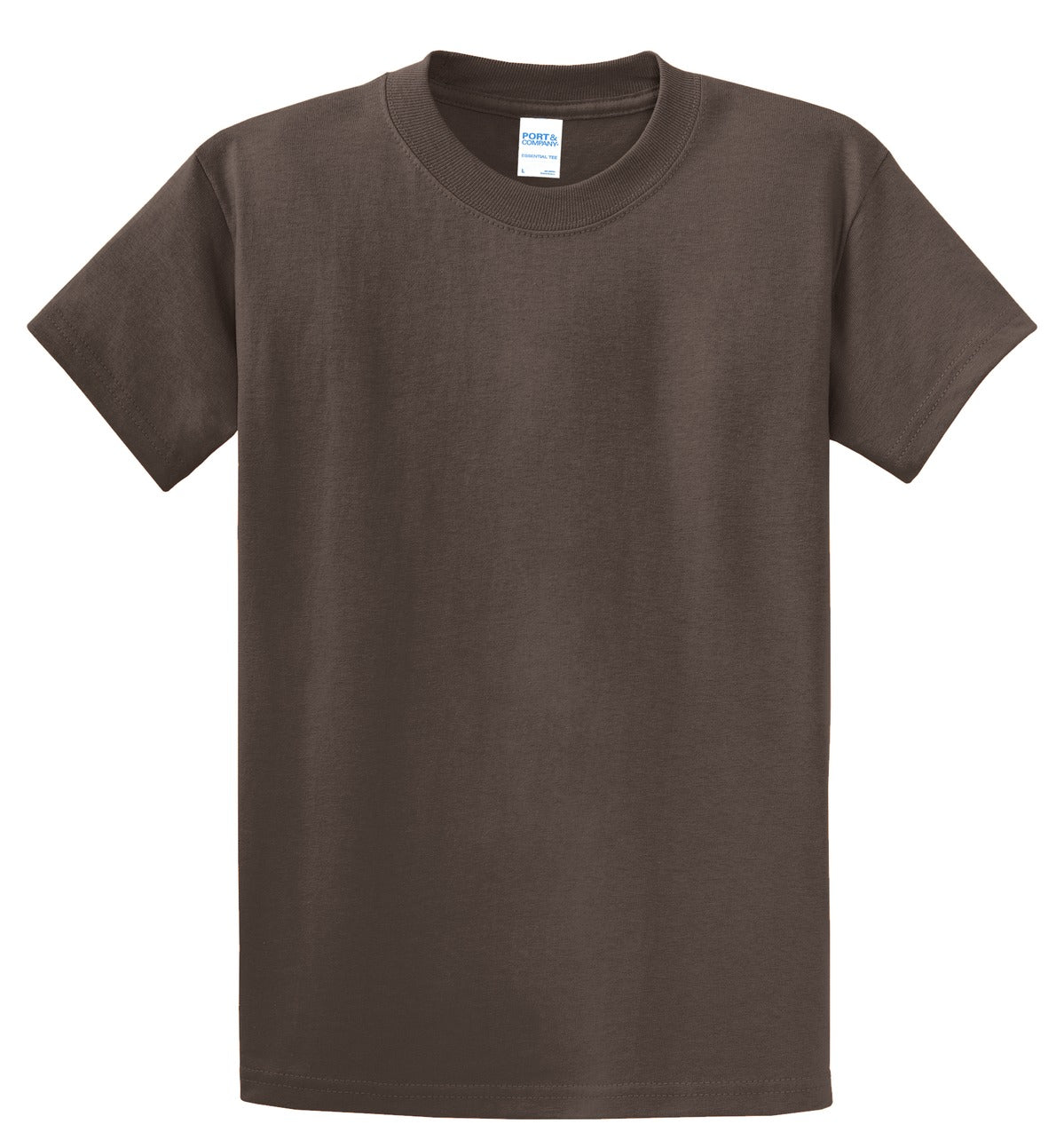 Front View of Brown Port & Co Essential Tee. PC61 plain