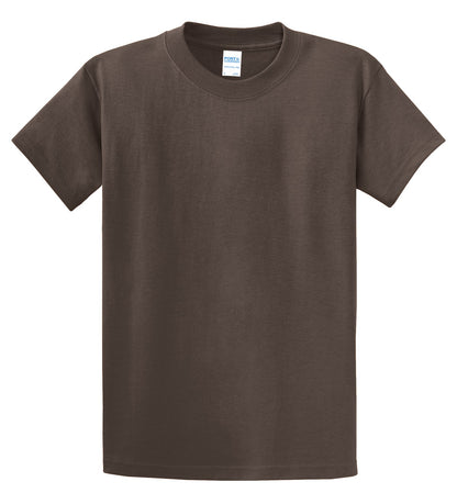 Front View of Brown Port & Co Essential Tee. PC61 plain