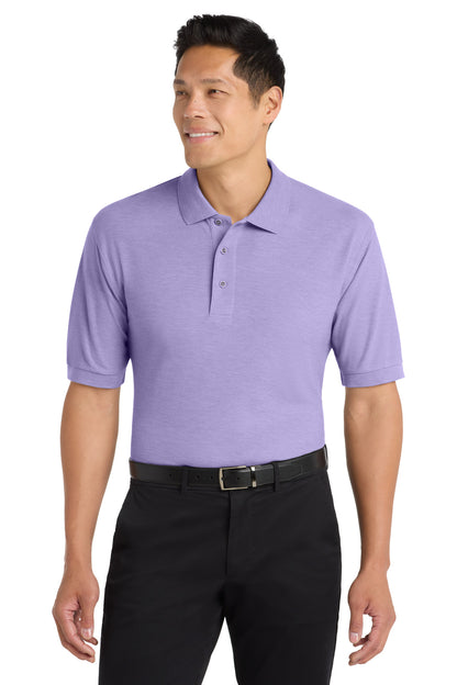 Front View of Brt Lavender Port Authority Silk Touch Polo K500 plain