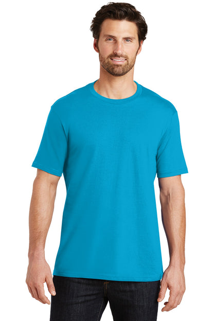 Front View of Brt Turquoise District Perfect Weight Tee. DT104 plain