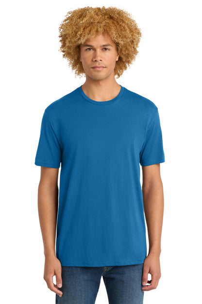 Front View of BrtBlue District Perfect Weight Tee. DT104 plain
