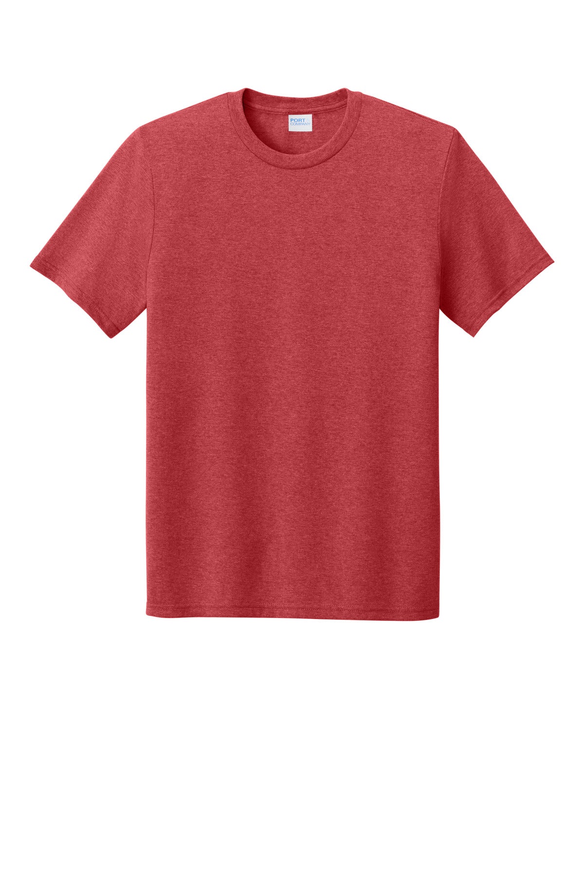 Front View of BrtRedHthr Port & Co Tri-Blend Tee. PC330 plain