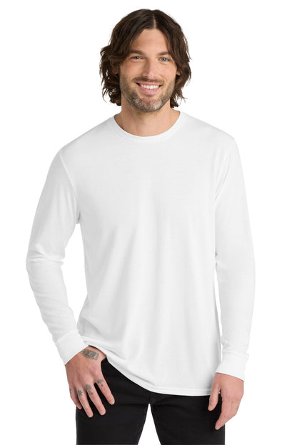 Front View of BrtWhite Allmade Unisex Tri-Blend Long Sleeve Tee AL6004 plain