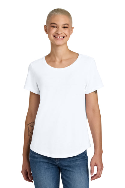 Front View of BrtWhite Allmade Women's Relaxed Tri-Blend Scoop Neck Tee AL2015 plain