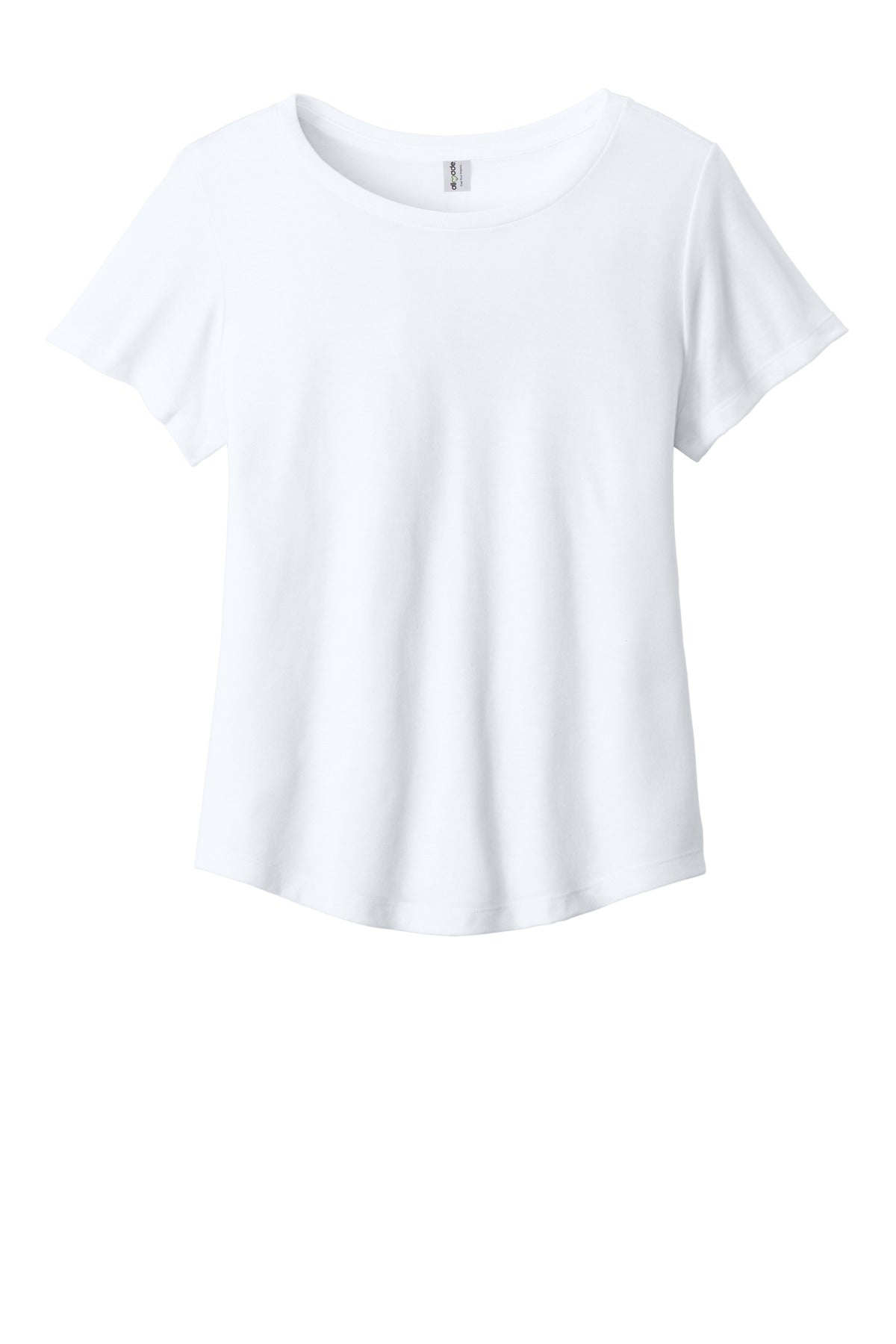 Front View of BrtWhite Allmade Women's Relaxed Tri-Blend Scoop Neck Tee AL2015 plain