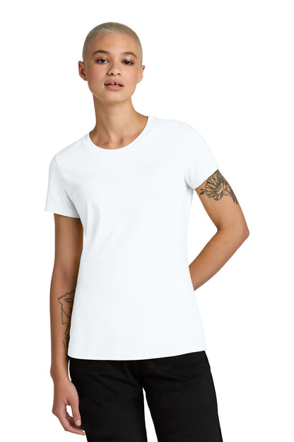 Front View of BrtWhite District Women's Perfect Weight CVC Tee DT188 plain