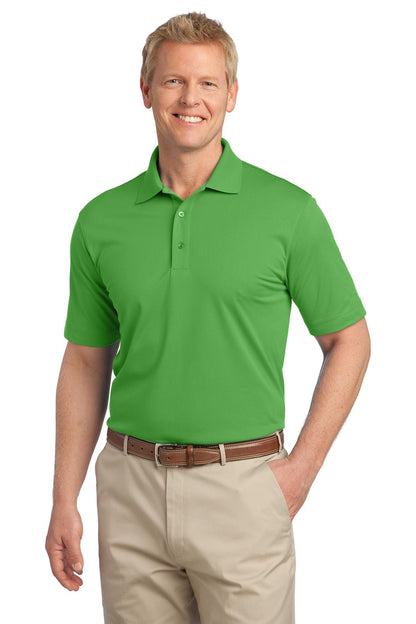 Front View of Cactus Green Port Authority Tech Pique Polo. K527 plain