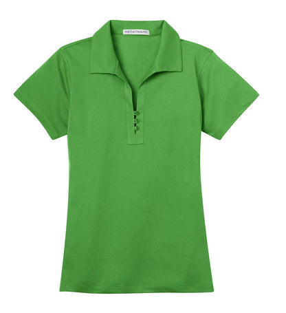 Front View of Cactus Green Port Authority Women's Tech Pique Polo. L527 plain